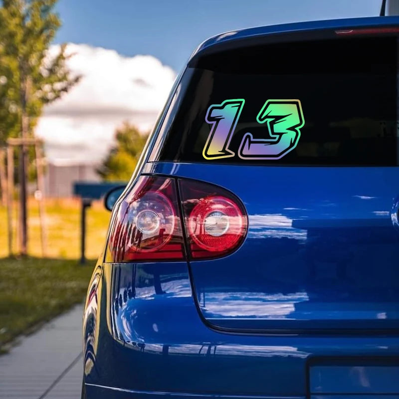 Racing Custom Number Car Stickers