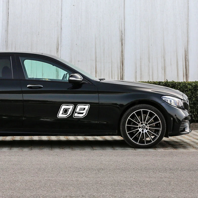 Racing Custom Number Car Stickers