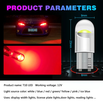 LED T10 Car COB Glass Housing Light