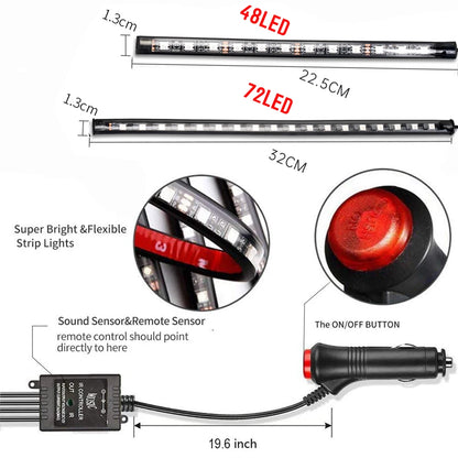 Neon LED Car Interior Ambient Foot Strip Light Kit