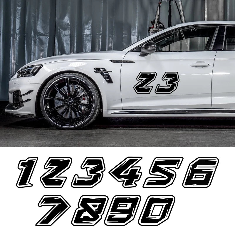 Racing Custom Number Car Stickers