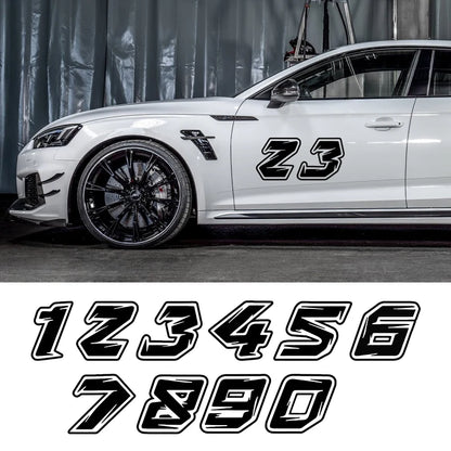 Racing Custom Number Car Stickers