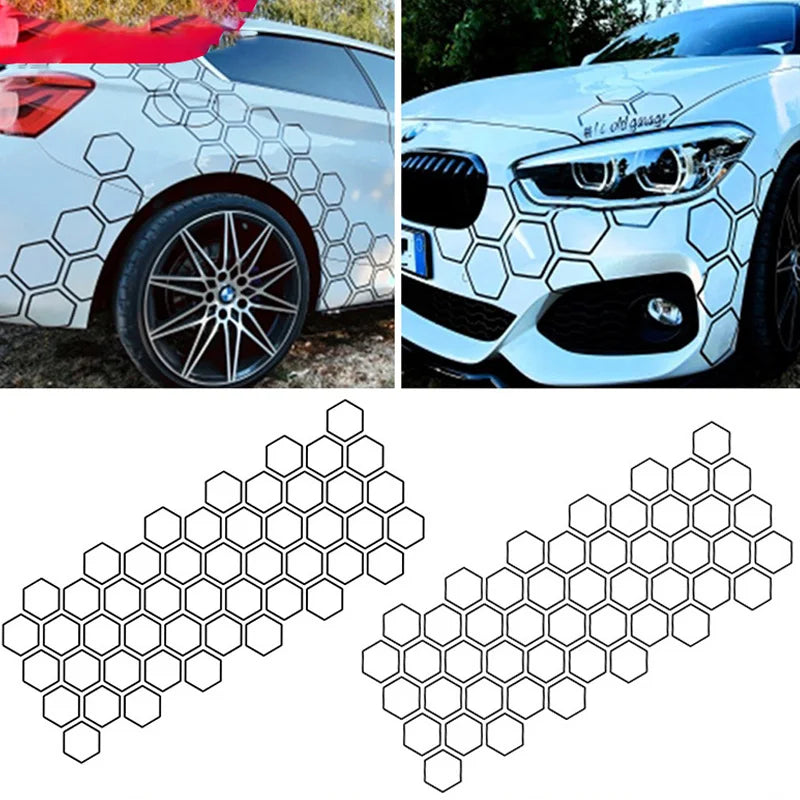 Car Creative Honeycomb Open Style Sticker Auto Graphics Vinyl Decor