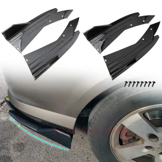 Pair Car Rear Bumper Spoiler Lip Carbon Fiber Wing