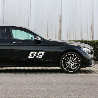 Racing Custom Number Car Stickers