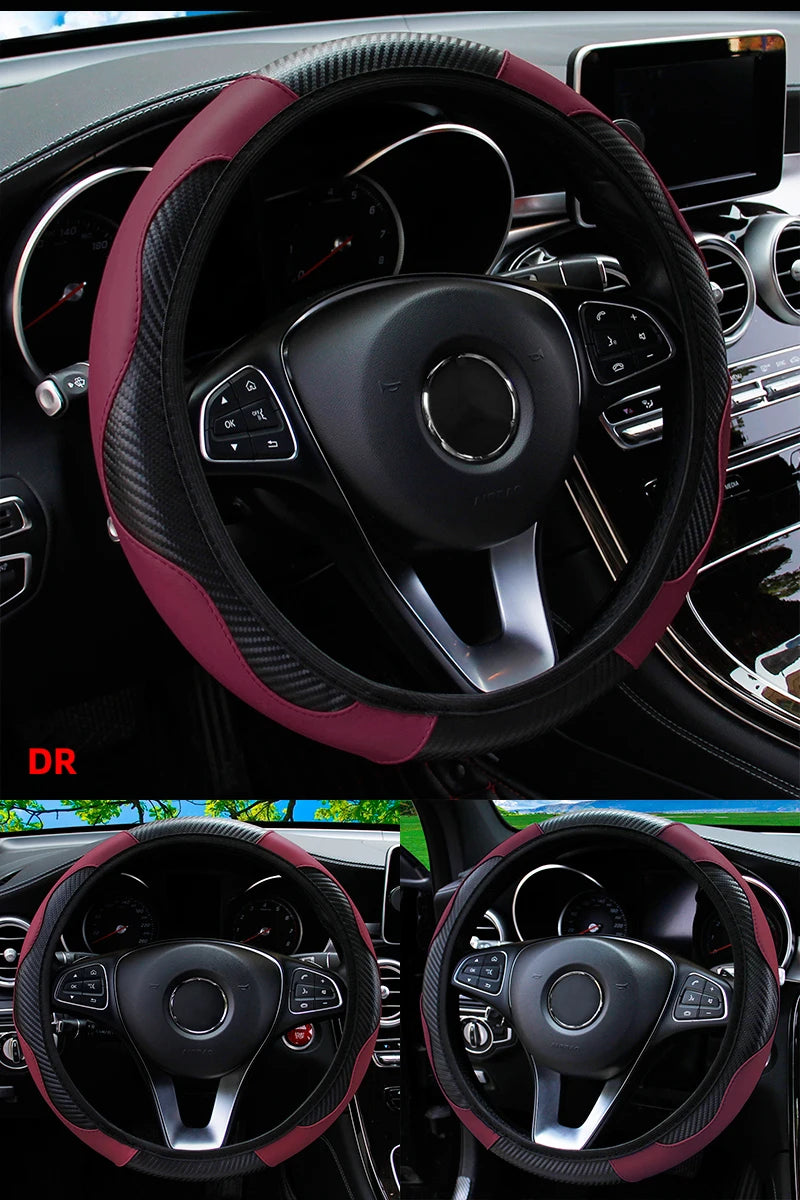 Anti Slip PU Leather Steering Cover