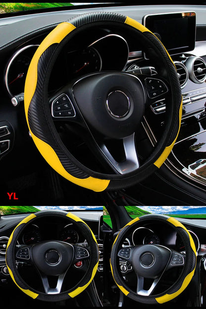 Anti Slip PU Leather Steering Cover