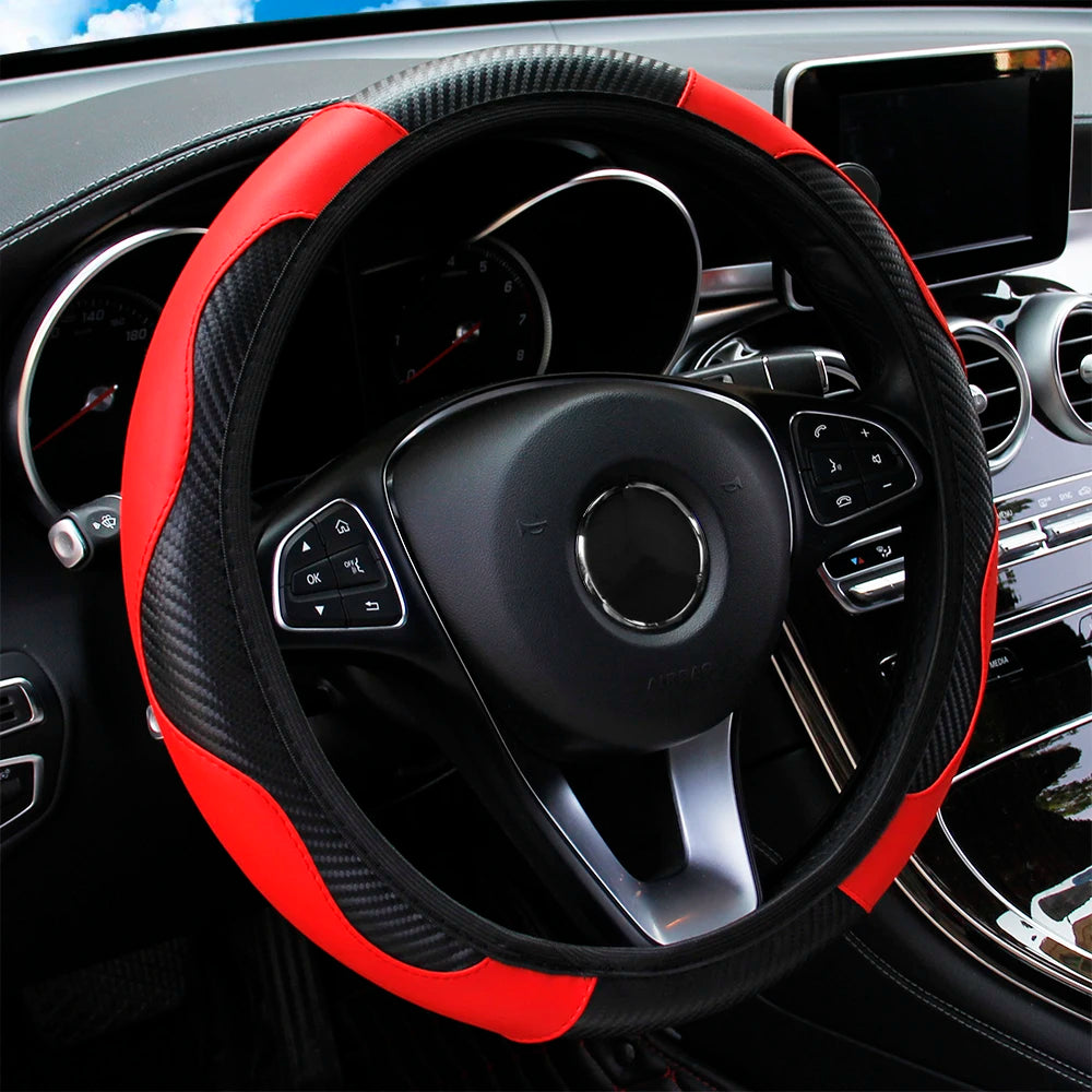 Anti Slip PU Leather Steering Cover