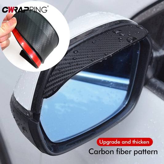 Car Rearview Mirror Rain Eyebrow Carbon Fiber Sun Visor Shade Cover